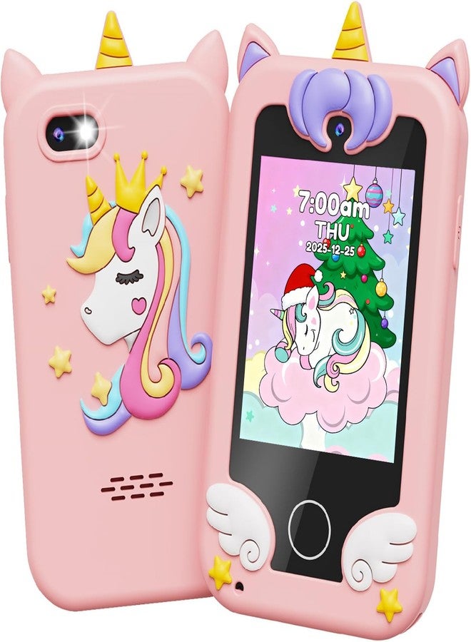 UCIDCI Unicorn Kids Smart Phone Toys for Girls Ages 3-7 with Dual Camera - Toddler Phone with Learning Games, Travel Toys with MP3 Music Player for Christmas, Birthday Gifts for 3 4 5 6 7 Year Old - Image 1